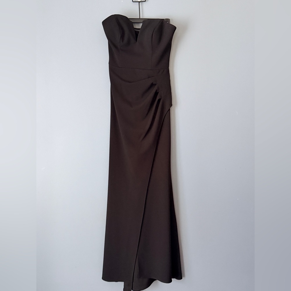 Xscape Strapless Black Gown